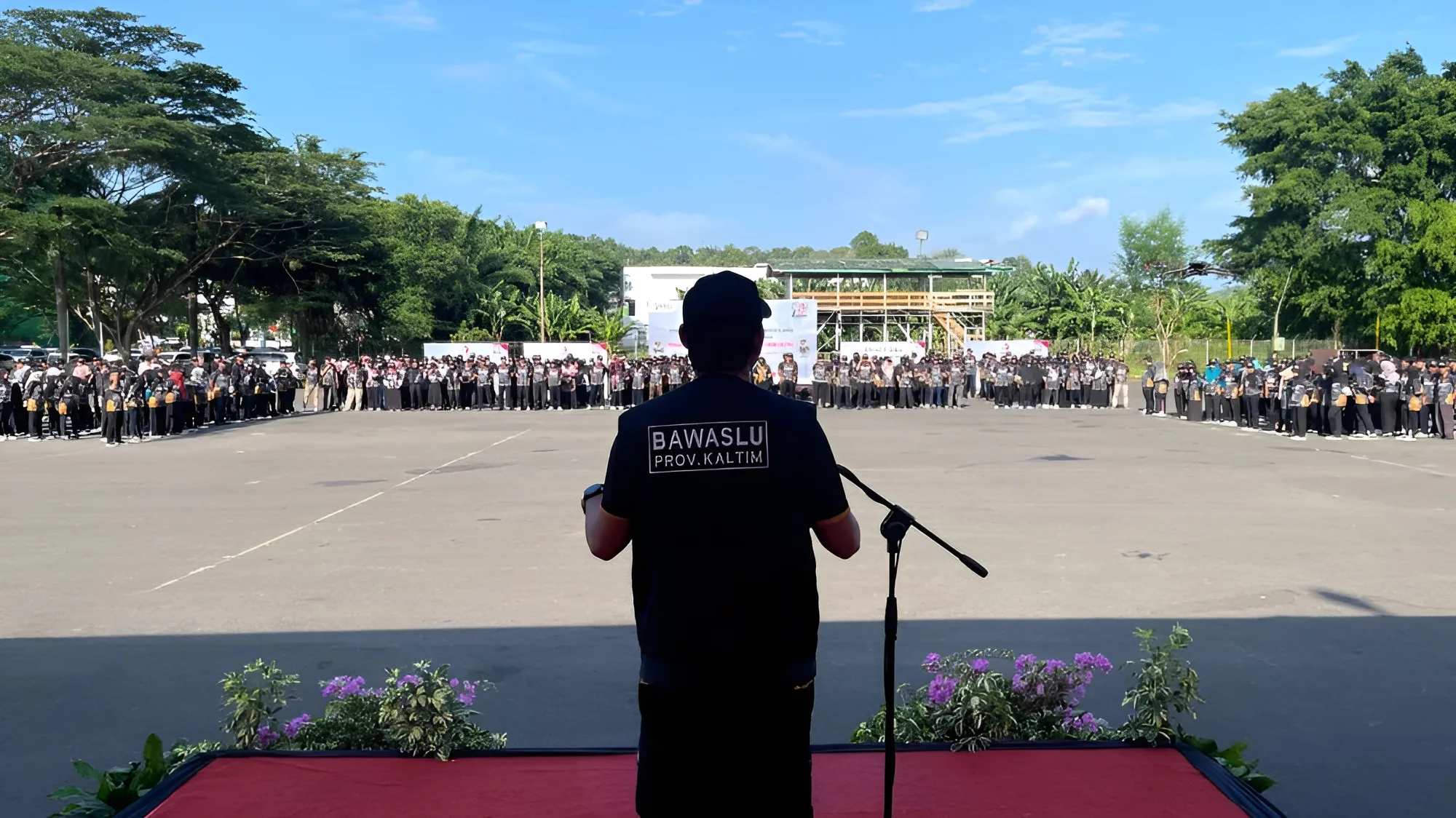 Foto: Suasana apel siaga pengawasan masa tenang dan pungut hitung pada Pemilu 2024.