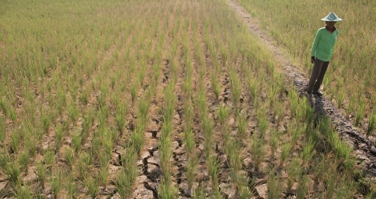 Foto : Ilustrasi persawahan Kukar yang retak. (Istimewa)