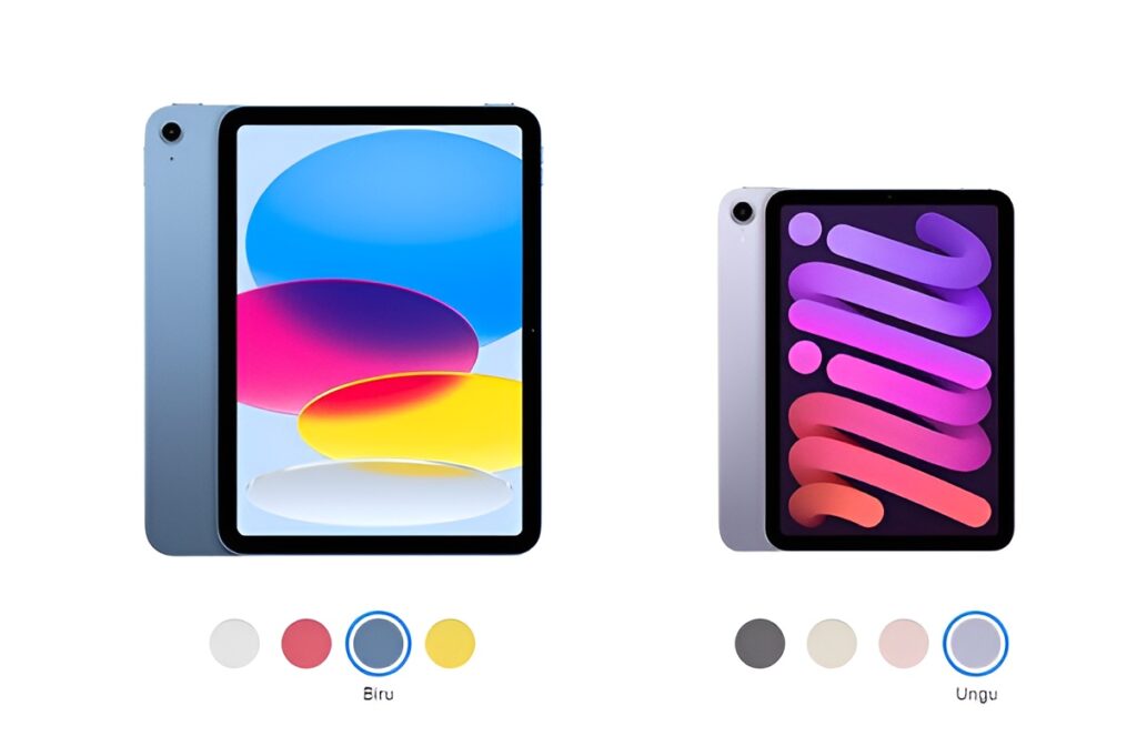 Ilustrasi iPad Air (kiri) dan iPad Mini (kanan)