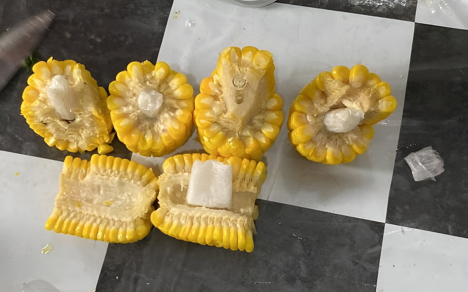 Foto: Penyelundupan Narkoba jenis Sabu di Jagung Sayur Bening pada Senin (22/7/2024).