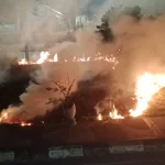 Videotron Taman Kota Raja Terbakar, Damkar Kukar Padamkan Api dalam Lima Menit