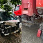 Hendak Rujuk Pasien ke RSUD, Ambulans Tabrak Truk LPG di Poros Tenggarong–Kota Bangun, Sopir Sempat Terjepit